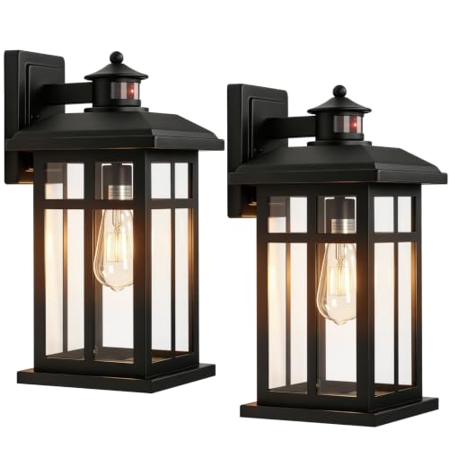 2 Pack 16" Large Black Outdoor Wall Light (2 Count)