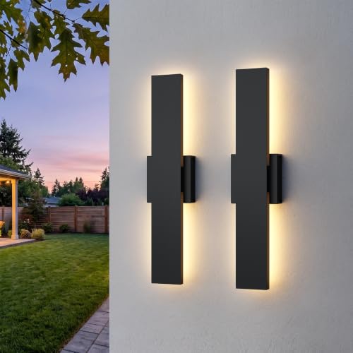 2 Pack LED Outdoor Wall Lights Dimmable (15.7in)
