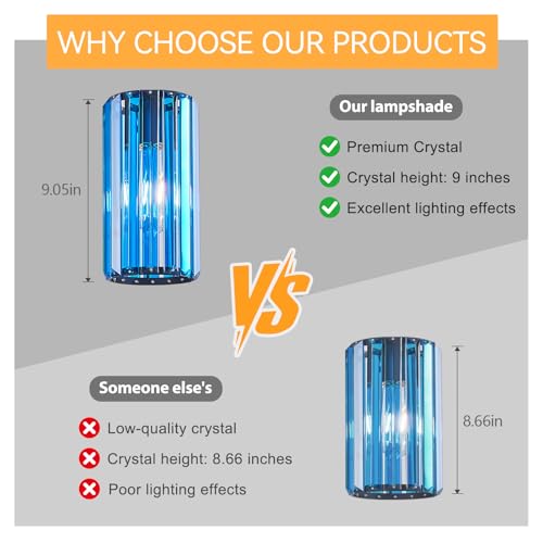 Modern Crystal Pendant Light Mini Dark Blue Chandeliers Adjustable Pendant Lights Fixture for Kitchen Island Dinning Room Corridor Bedroom