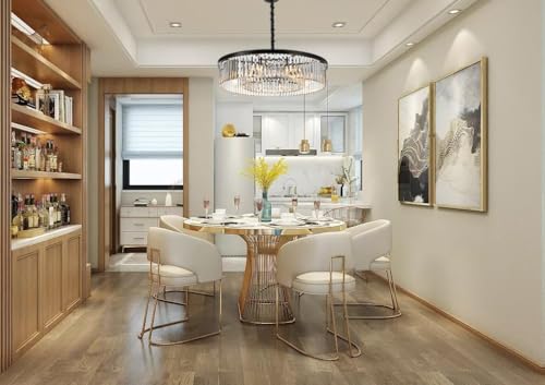 Crystal Chandeliers Modern Contemporary Ceiling Lights Fixtures Pendant Lighting for Dining Room Living Room Chandelier D33.5