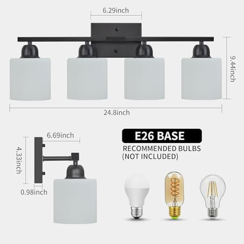 4 Light Black Bathroom Vanity Light