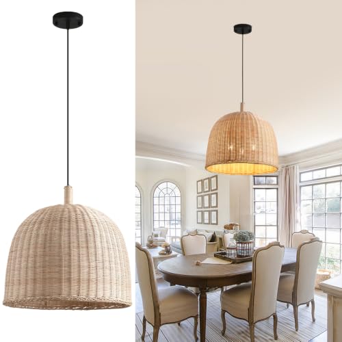 17.7" Rattan Pendant Light (3 Count)