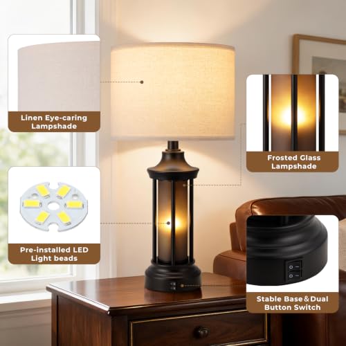24" Farmhouse Table Lamps for Living Room