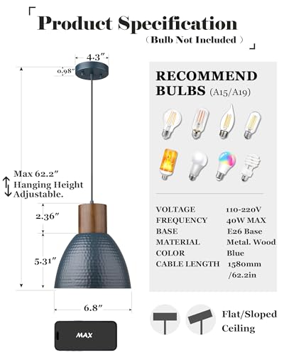 Hammered Pendant Lights for Kitchen Island