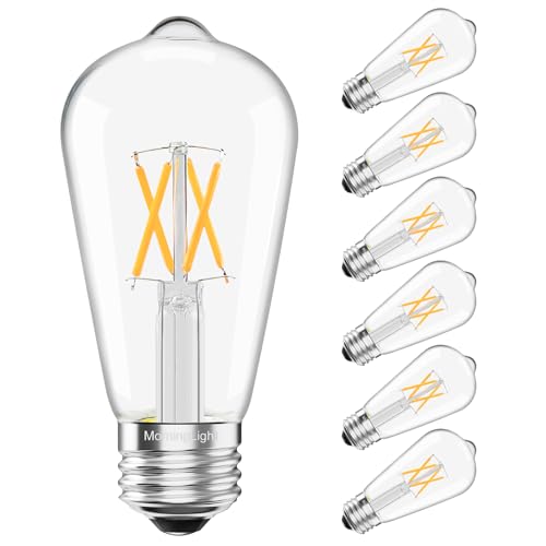 6 Pack Dimmable Vintage LED Edison Bulbs 40Watt (6 Count)