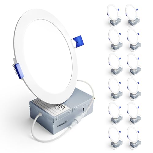 12 Pack 6 Inch LED Recessed Ceiling Light (12 Count)