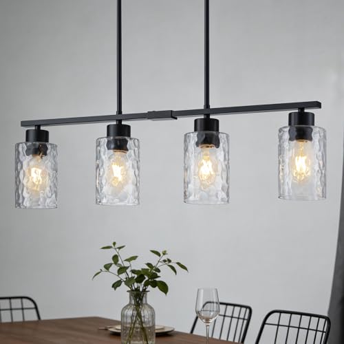 Hammered Glass Dining Room Light Fixture Chandelier Over Table