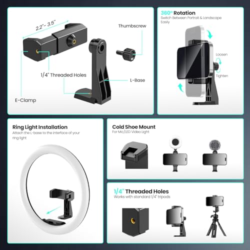 14'' LED Foldable Ring Light with 62'' Tripod Stand