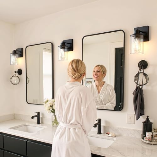 Black Wall Sconces Set of 2 Bathroom Vanity Light (2 Count)