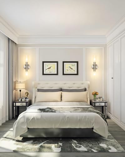 Nickel Wireless Battery Operated Wall Sconce with Remote Control (2 Count)