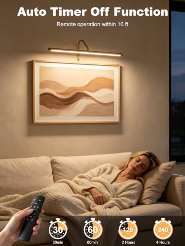 Plug in Picture Light for Wall (Gold / 16 Inch)