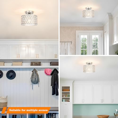 Chrome Crystal Ceiling Light Fixture