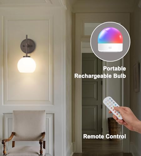 Oil Rubbed Bronze Wireless Rechargeable Wall Sconces Set of 2 (2 Count)