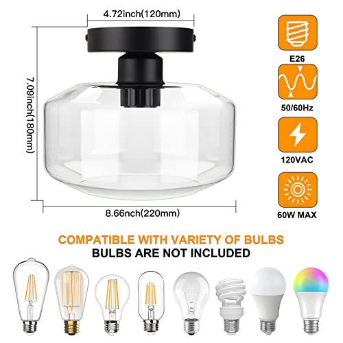 Industrial Semi Flush Mount Ceiling Light
