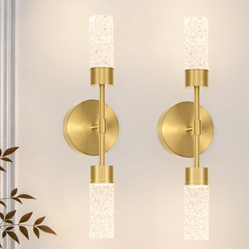 Brushed Gold Wall Sconces Set of 2 (2 Count)