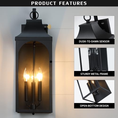 22.44 Inch Dusk to Dawn Outdoor Wall Light