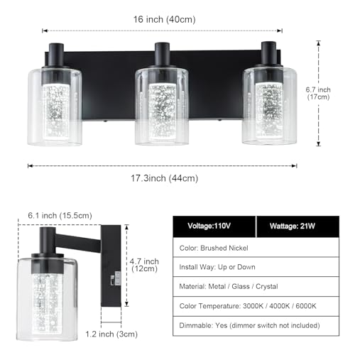 Vanity Light with 3 Color Modes (3 Count)