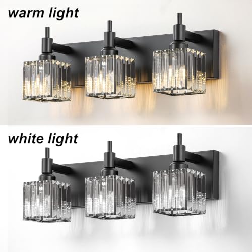 Black Crystal Bathroom Vanity Light 3