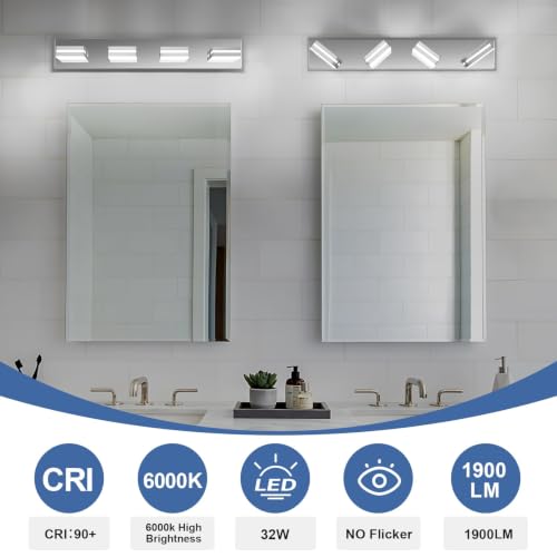 Modern LED Stainless Steel Chrome Acrylic Bathroom Lights Fixtures 4
