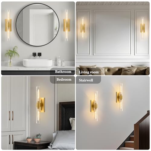 Champagne Brass Bathroom Wall Sconce