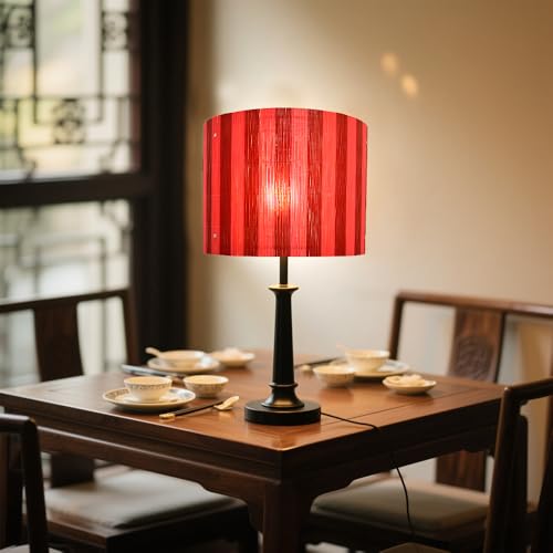 bamboo lamp shade with modern decorative red &black stripe