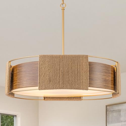 23.62'' Rattan Chandelier for Dining Room