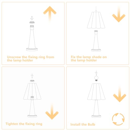 Modern Table Lamp with Petal Linen Lampshade