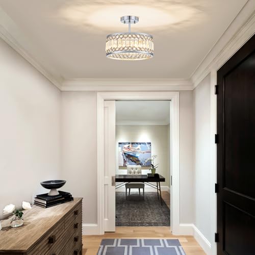 Crystal Chrome Ceiling Light