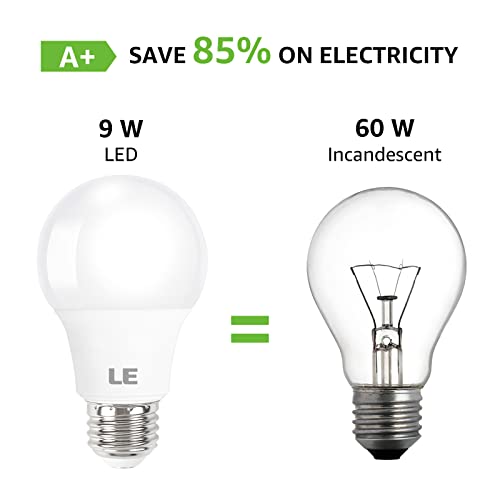 A19 E26 LED Light Bulbs 9W 800 Lumens Soft White 2700k 5 Pack (5 Count)