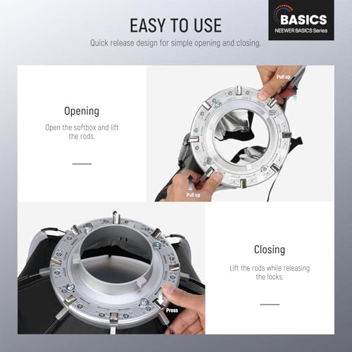 BASICS Octagonal Softbox Kit for Studio Photography Video Recording Streaming