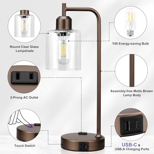 Industrial Touch Table Lamps (2 Count)