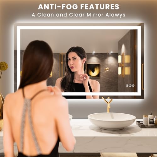 50"X30" LED Bathroom Mirror with Lights