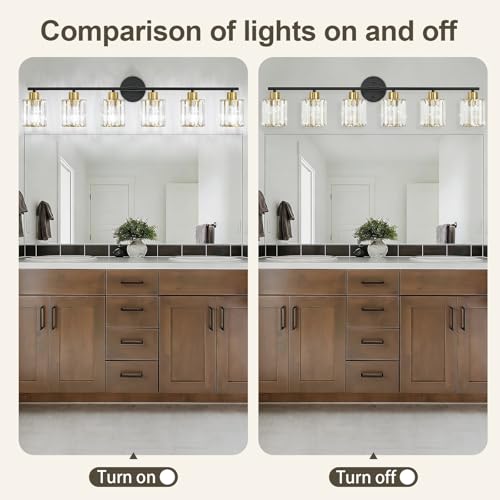 Modern Black Gold Crystal Bathroom Light Fixtures