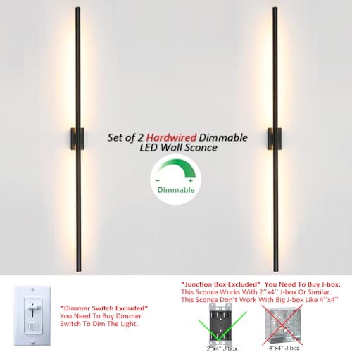 Only Suitable for Small Junction Box Long Wall Sconces Hardwired Set of 2 (2 Count)