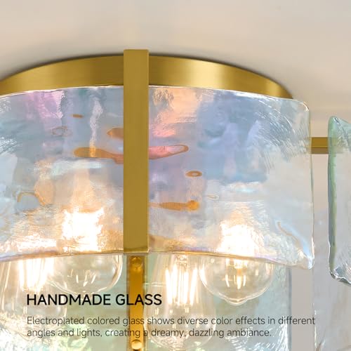 Brushed Gold Semi Flush Mount Ceiling Light