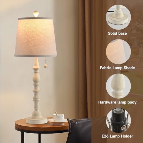 Modern Farmhouse Table Lamp Bedside Reading Lamps Living Room End Tables Set Lamps for Night Stands Bedroom Night Lamp