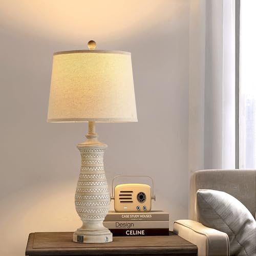 Farmhouse Table Lamps for Living Room Set of 2 (2 Count)