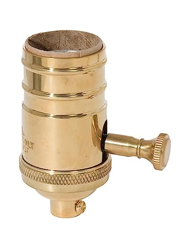 Edison Size Full Dimmer Socket in Unfinished Brass