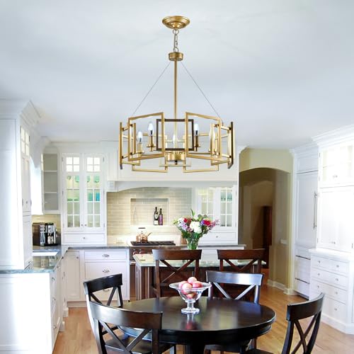 Modern Chandelier Gold Geometric Pendant Lighting Fixture 5