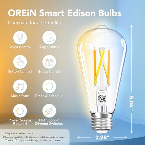 Matter Smart Edison Bulb (4 Count)