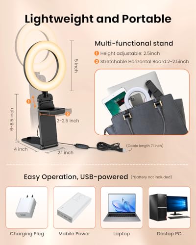 Ring Light for Laptop Desk Clip On