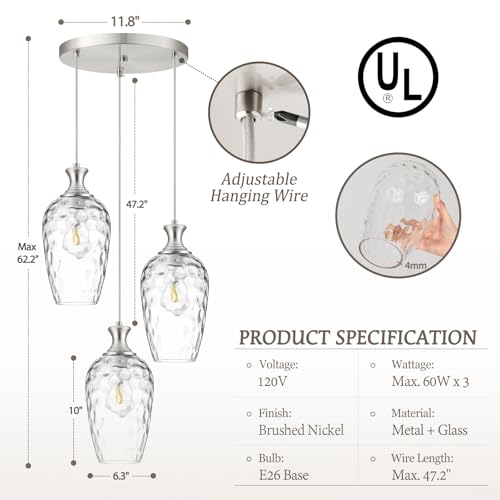 3 Light Cluster Pendant Lighting