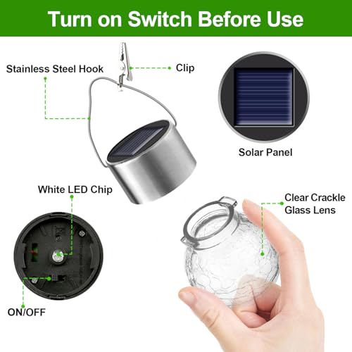 Solar Lights Outdoor Hanging Decorative Globe 8 Pack (8 Count)