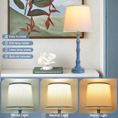 Lamps Set of 2 Modern Farmhouse Table Lamp Bedside Reading Lamps Living Room End Tables Set Lamps for Night Stands Bedroom Night Lamp (2 Count)