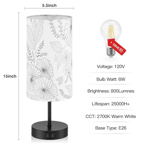 Bedside Touch Lamp with 2 USB Ports