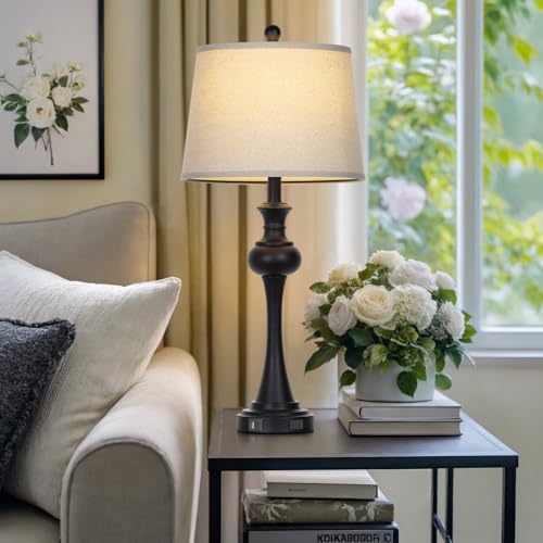 28.75" Black Modern Table Lamps for Living Room