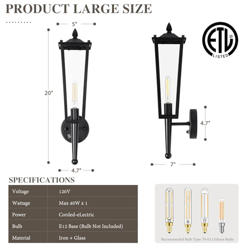 Dusk to Dawn Outdoor Wall Lights 2 Pack (2 Count)