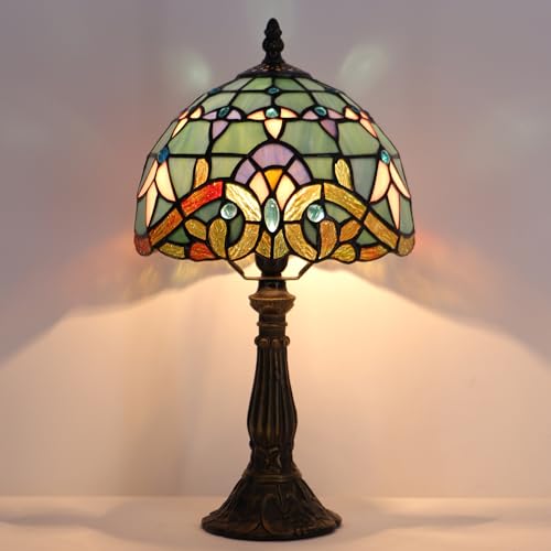 Tiffany Lamp Stained Glass Table Bedside Accent Light 8X8X14.5 inch