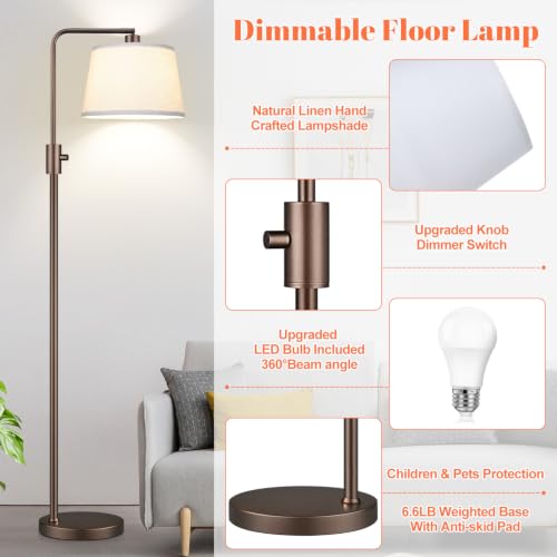 Upgraded] Dimmable Floor Lamp