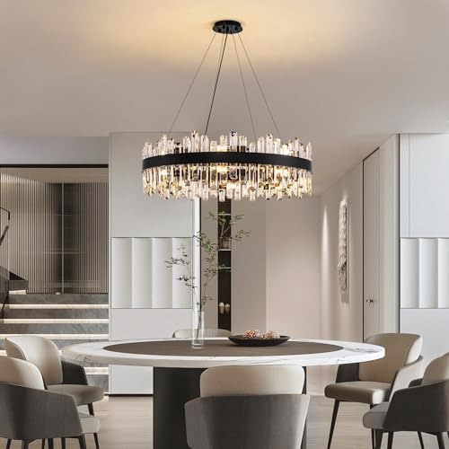 Modern Black Crystal Chandelier
